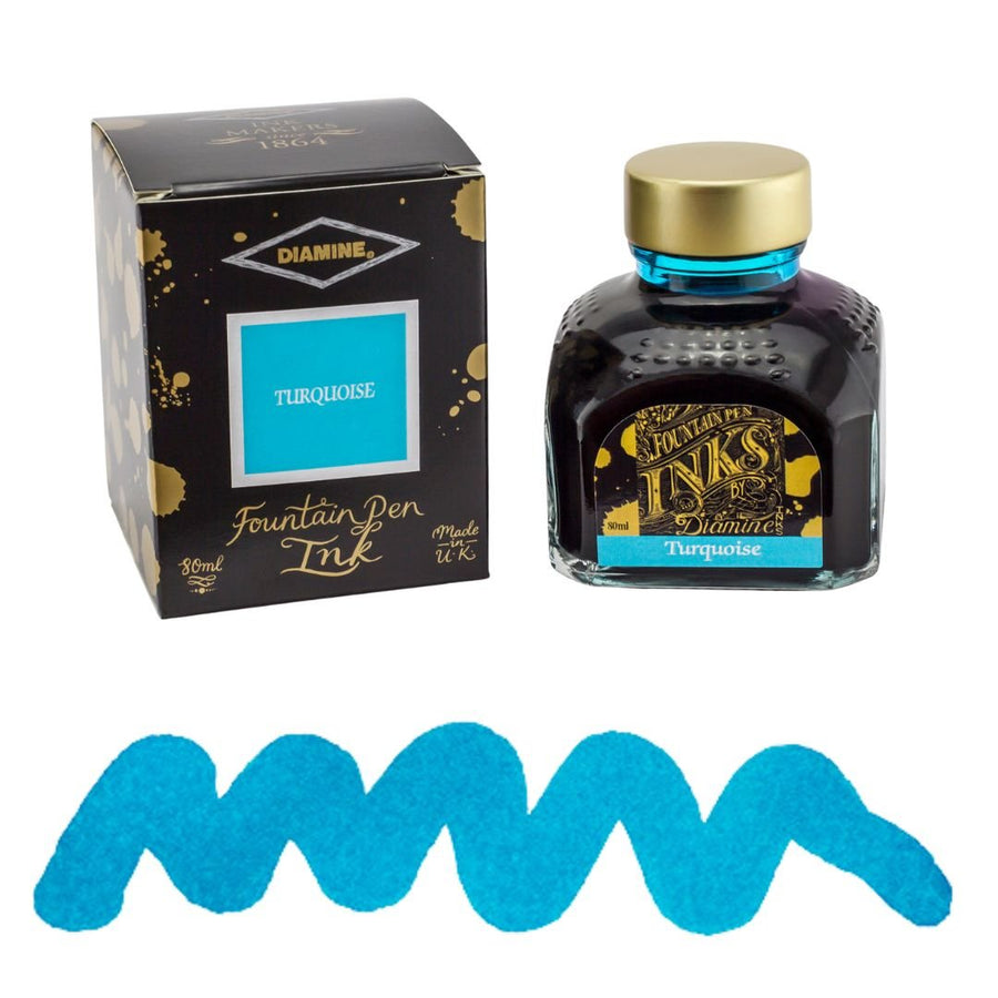 Turquoise Diamine Fountain Pen Ink 80ml - Diamine - Under the Rowan Trees