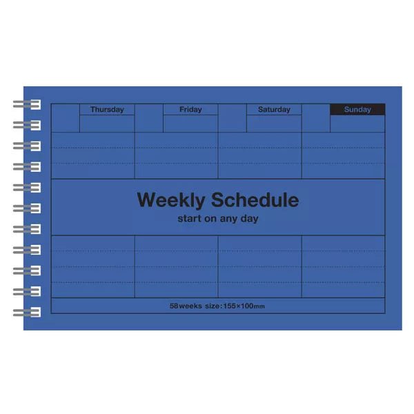 Undated Weekly Schedule - Blue - Mark's Inc. - Under the Rowan Trees