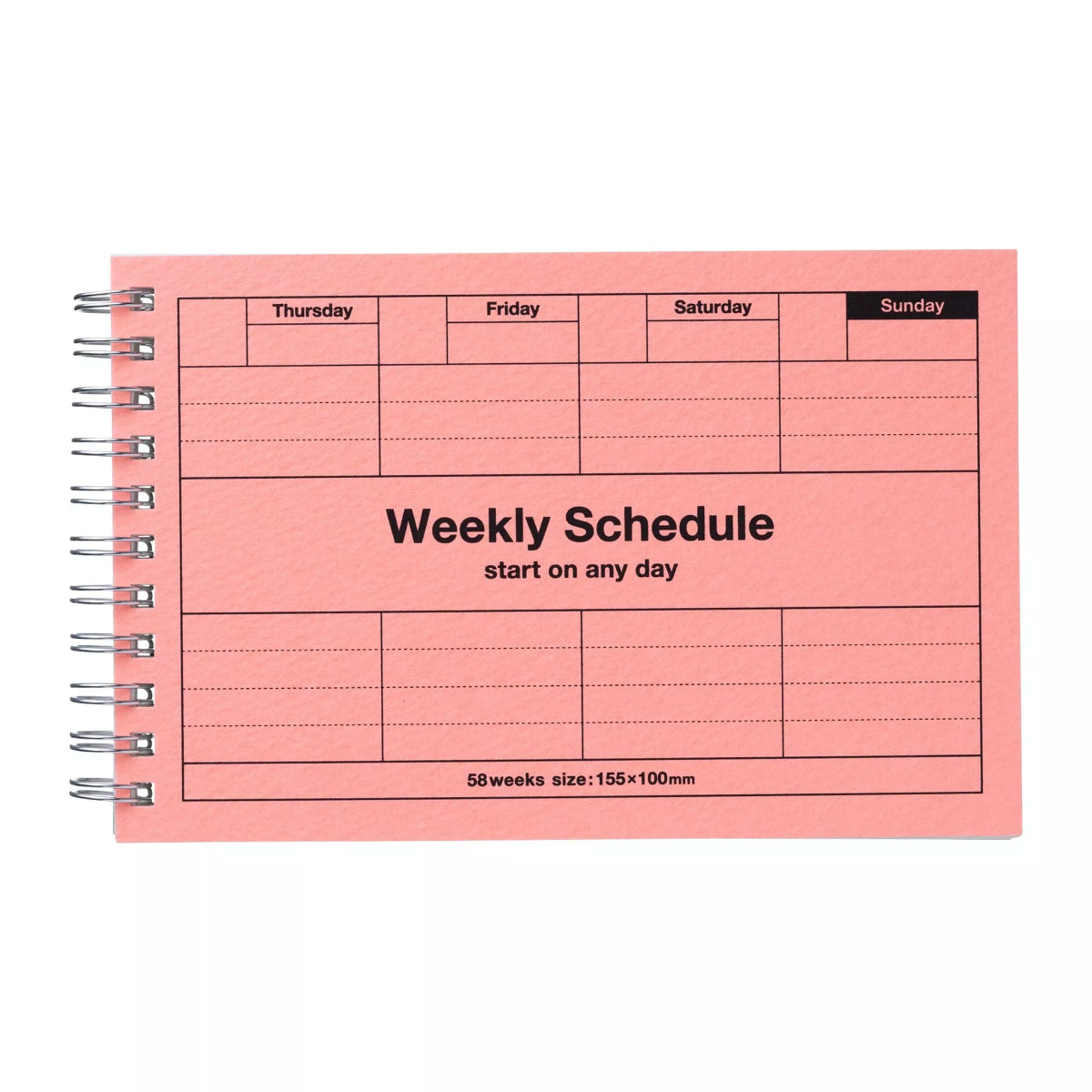 Undated Weekly Schedule - Neo Pink - Mark's Inc. - Under the Rowan Trees