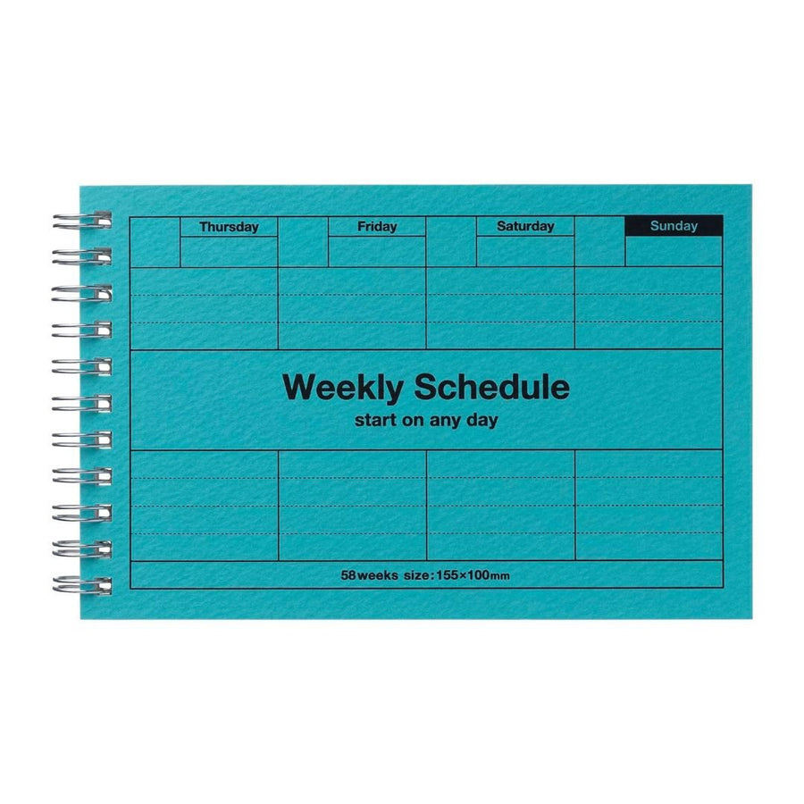 Undated Weekly Schedule - Turquoise - Mark's Inc. - Under the Rowan Trees