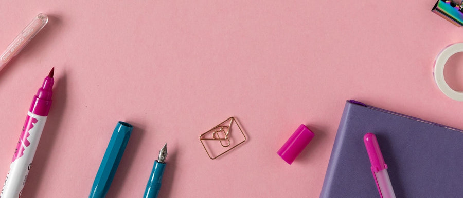 Under the Rowan Trees Stationery Banner with a pink background