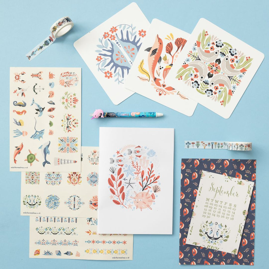 Underwater Folk Stationery Gift Box - Under the Rowan Trees