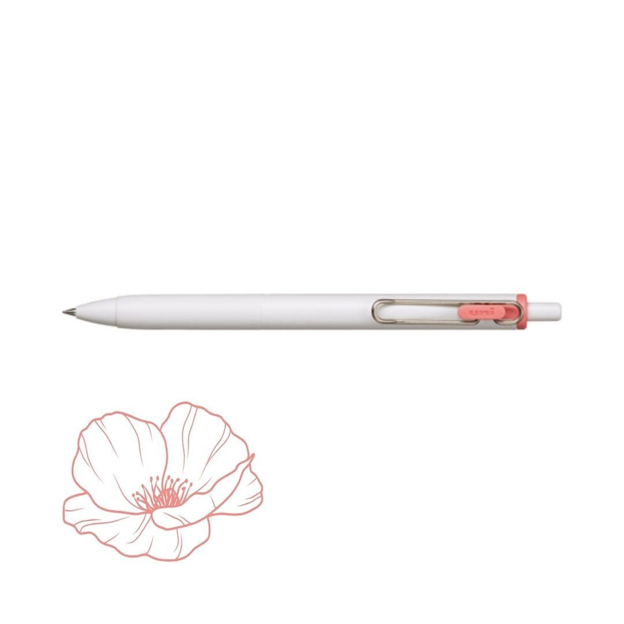 Uni-Ball One 0.38mm + 0.5mm Fika Colours - Poppy Red - uni-ball Mitsubishi