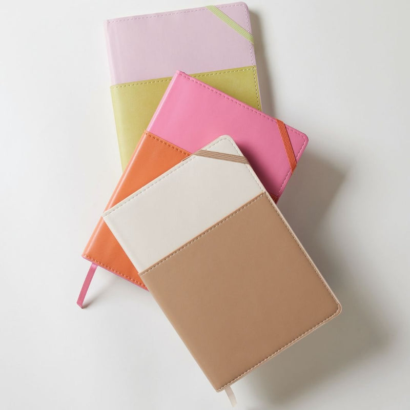 Vegan Leather Pocket Journal-Notebooks-Designworks Collective-Pink & Chilli