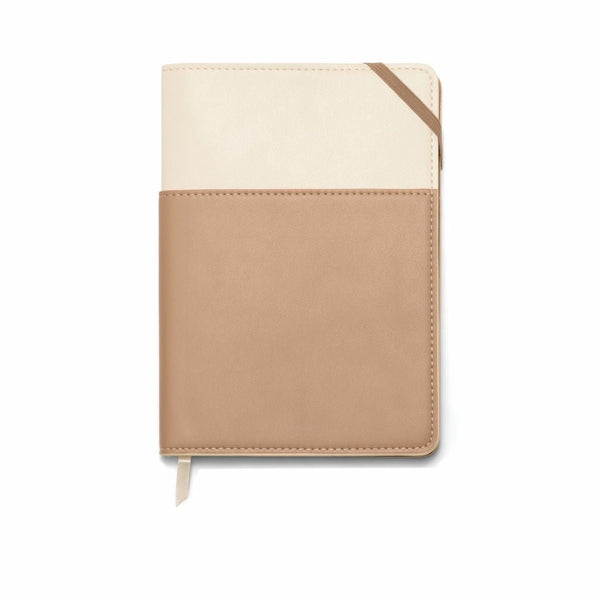 Vegan Leather Pocket Journal-Notebooks-Designworks Collective-Cream & Taupe