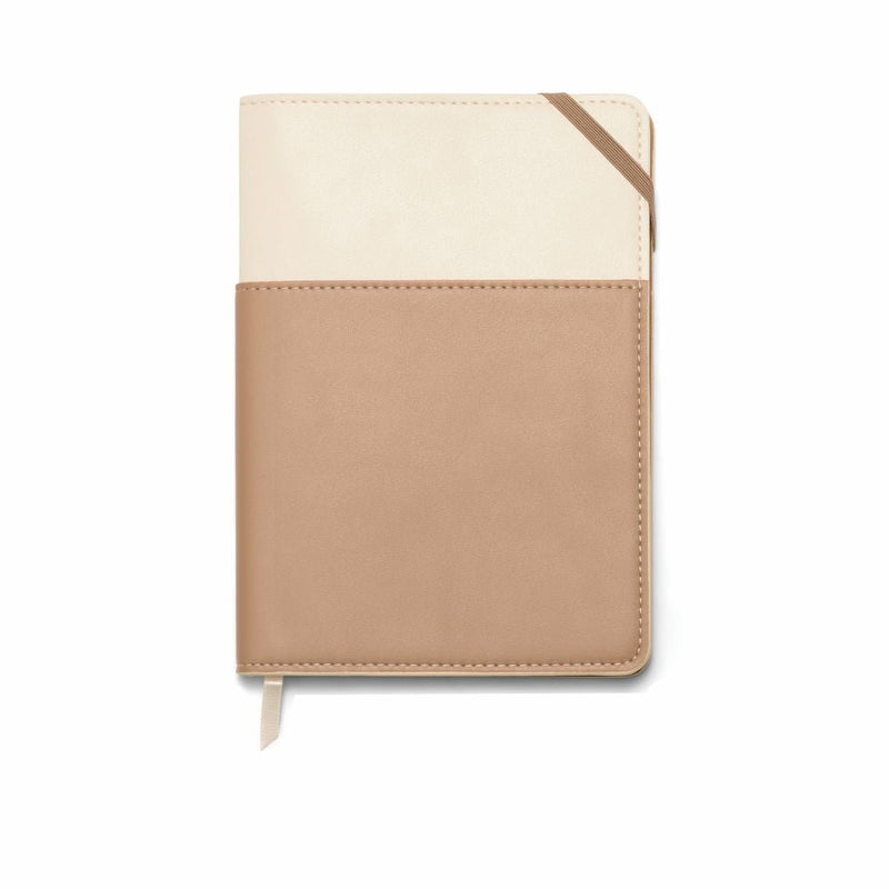 Vegan Leather Pocket Journal-Notebooks-Designworks Collective-Cream & Taupe