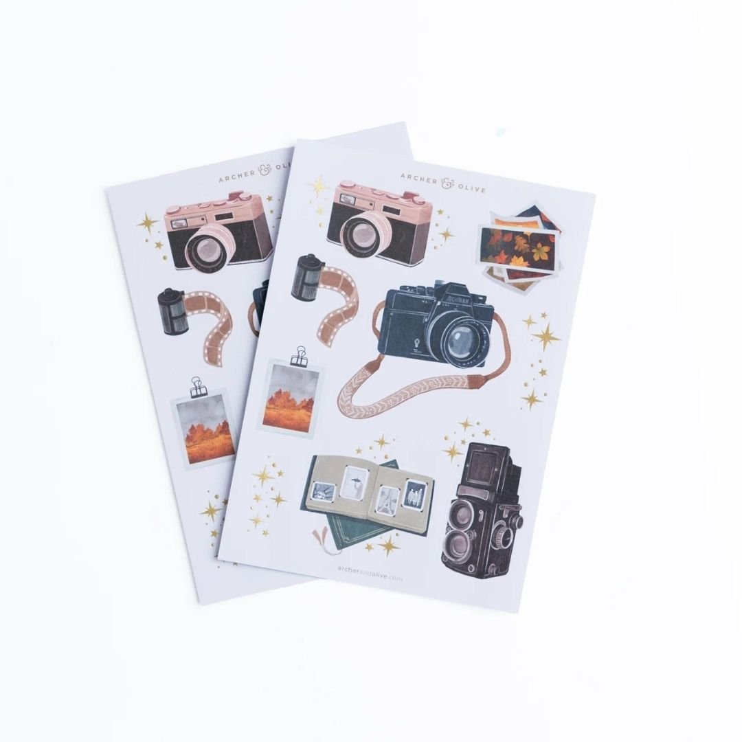 Vintage Camera Sticker Set - Archer & Olive - Archer & Olive - Under the Rowan Trees