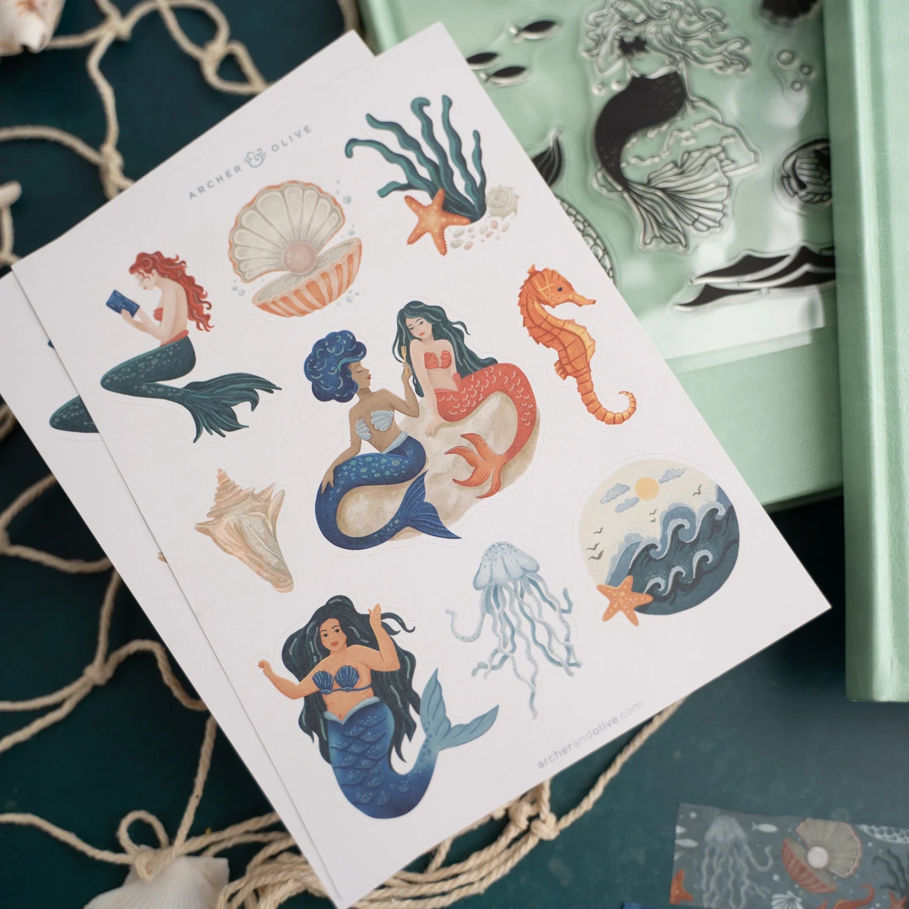 Vintage Mermaid Sticker Set - Archer & Olive - Under the Rowan Trees