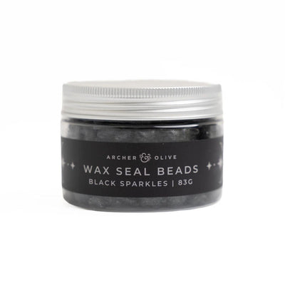 Wax Seal Beads Black Sparkles - Archer & Olive