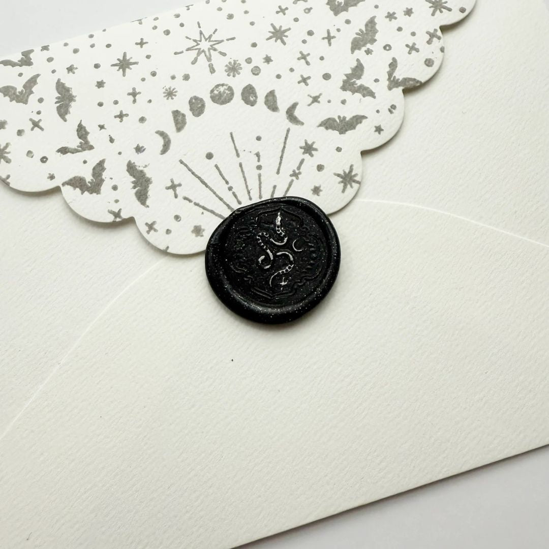 Wax Seal Beads Black Sparkles - Archer & Olive