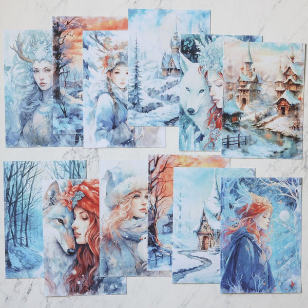 Winter Queen Journalling Paper Set-Scrapbooking Papers-Under the Rowan Trees-