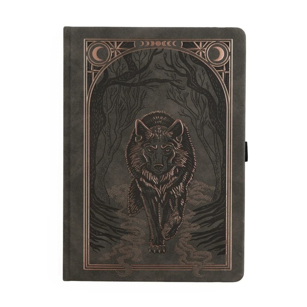 Wolf In The Night Dot Grid Journal - B5 - Archer & Olive