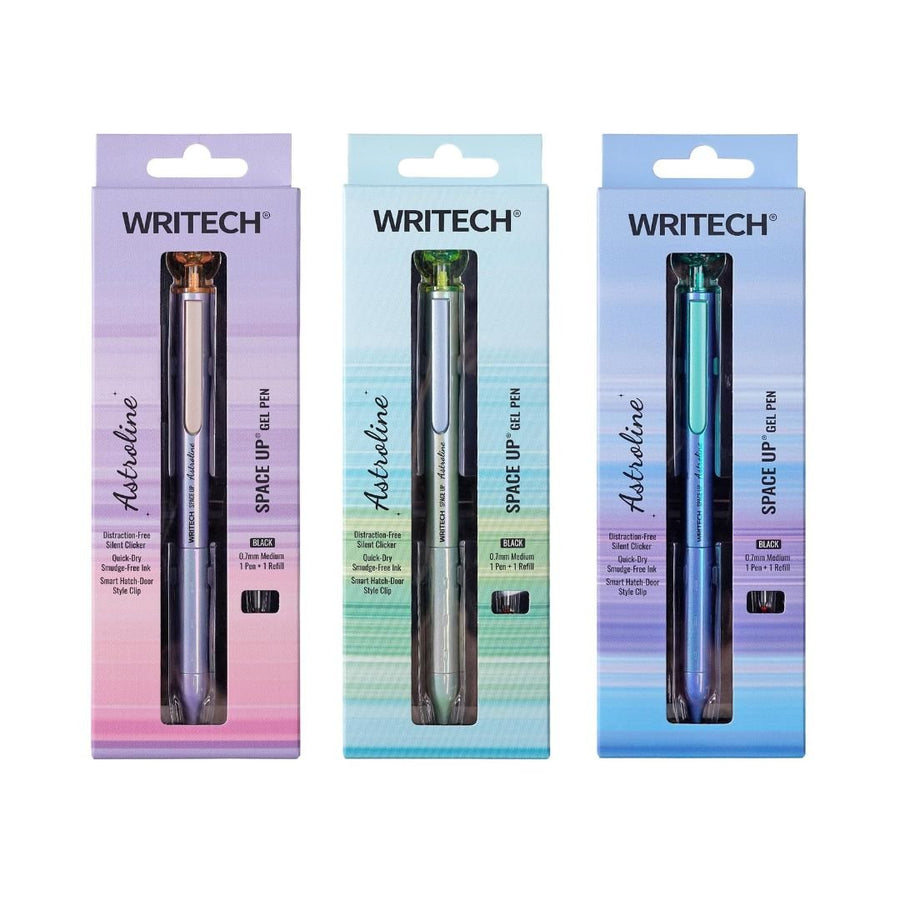 Writech Astroline Gel Pen 0.7mm + Black Refill - Blue - Writech