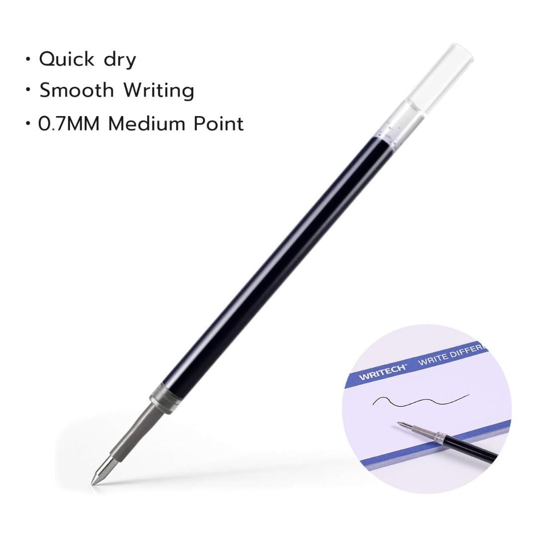 Writech Gel Pen Refills W-1156 0.7mm Blue or Black - Black - Writech