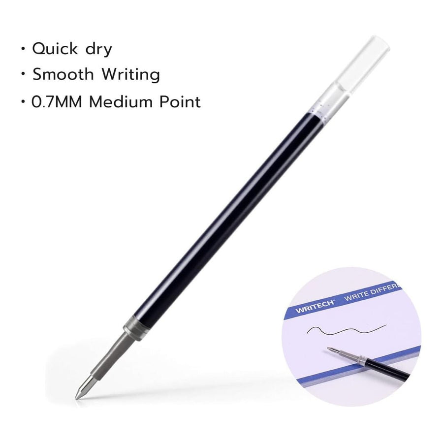 Writech Gel Pen Refills W-1156 0.7mm Blue or Black - Black - Writech