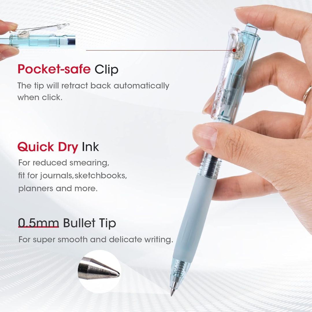 Writech Rainbow Retractable Gel Pens - Set of 5 - Writech