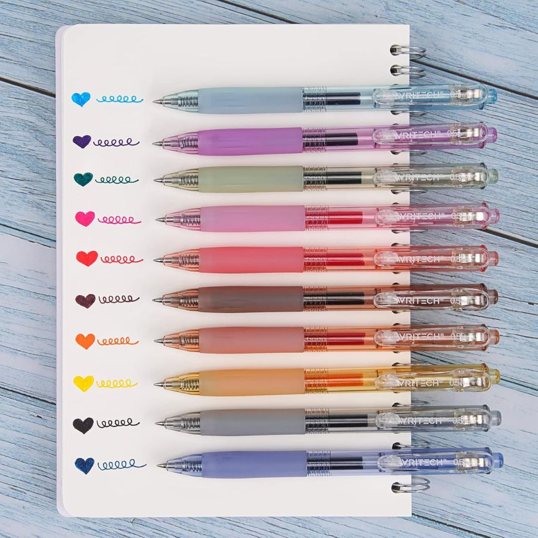 Writech Rainbow Retractable Gel Pens - Set of 5 - Writech