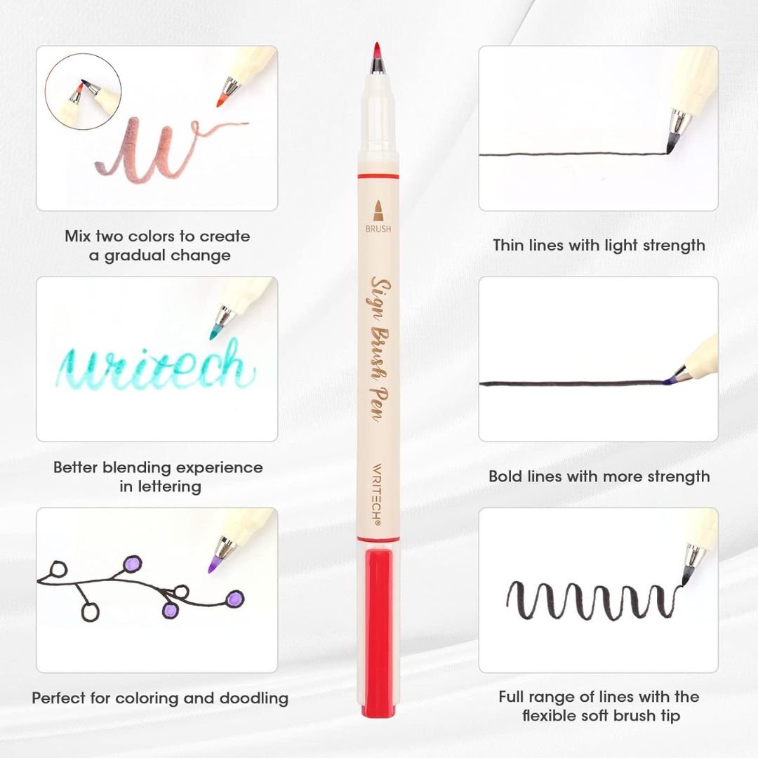Writech Sign Brush Pens Sets of 6 - Natural - Writech