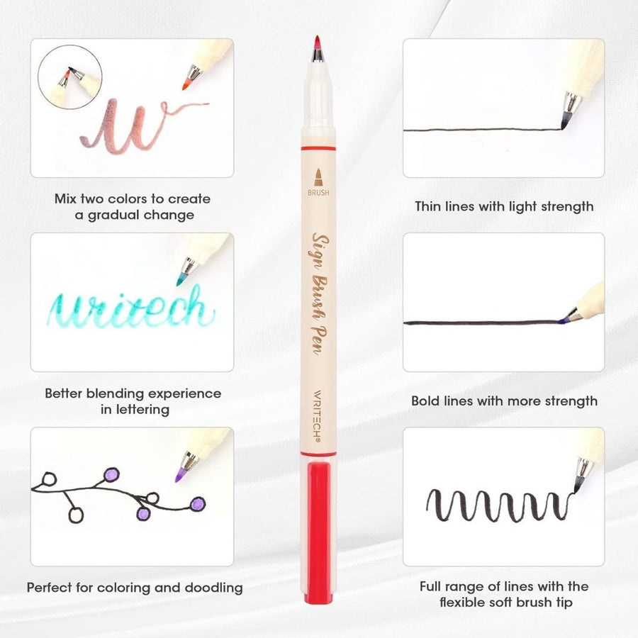 Writech Sign Brush Pens Sets of 6 - Natural - Writech