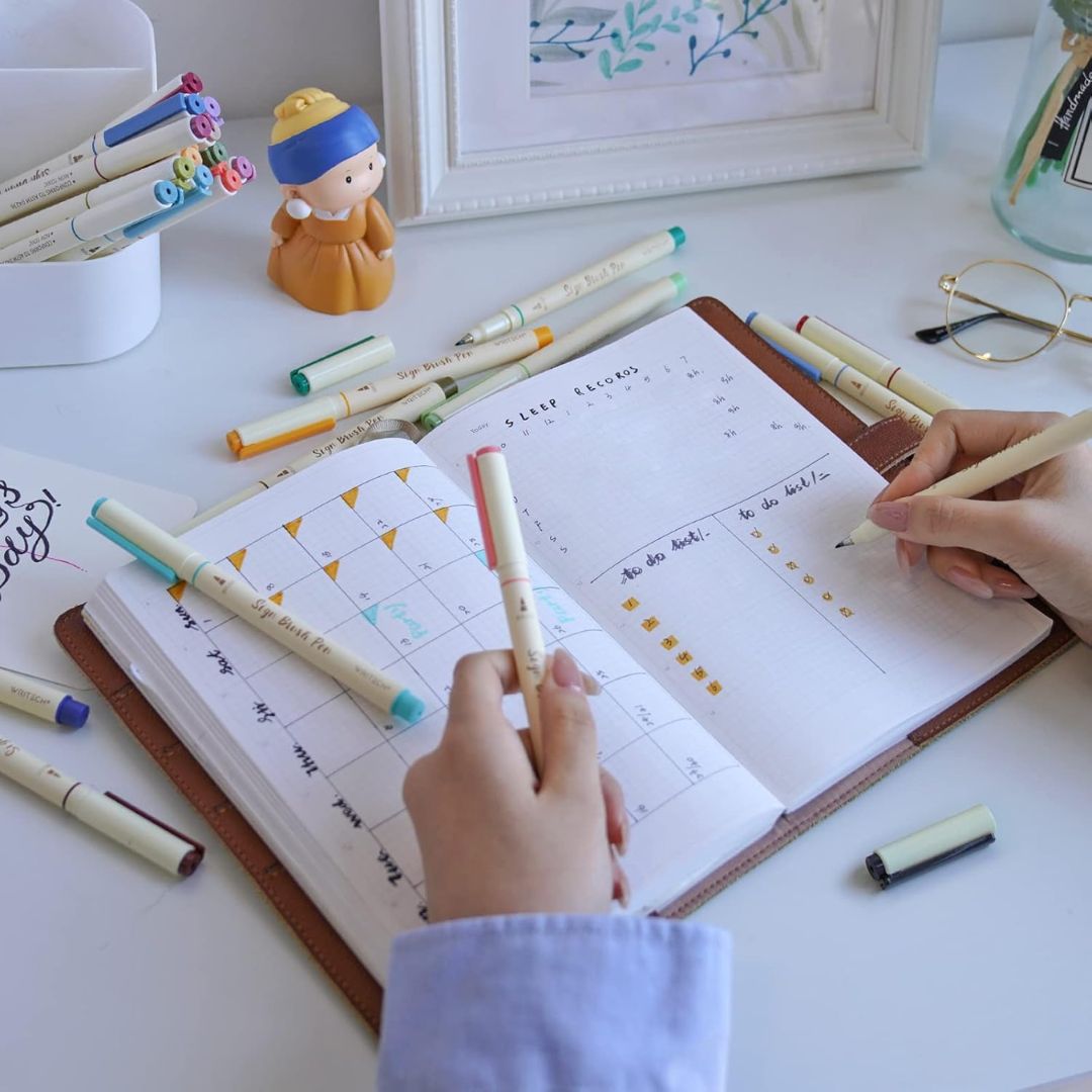 Writech Sign Brush Pens Sets of 6 - Natural - Writech