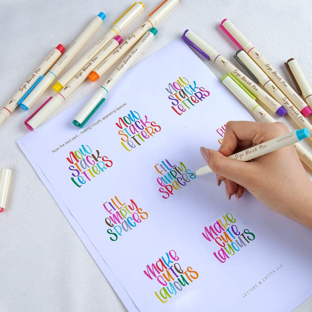 Writech Sign Brush Pens Sets of 6 - Natural - Writech