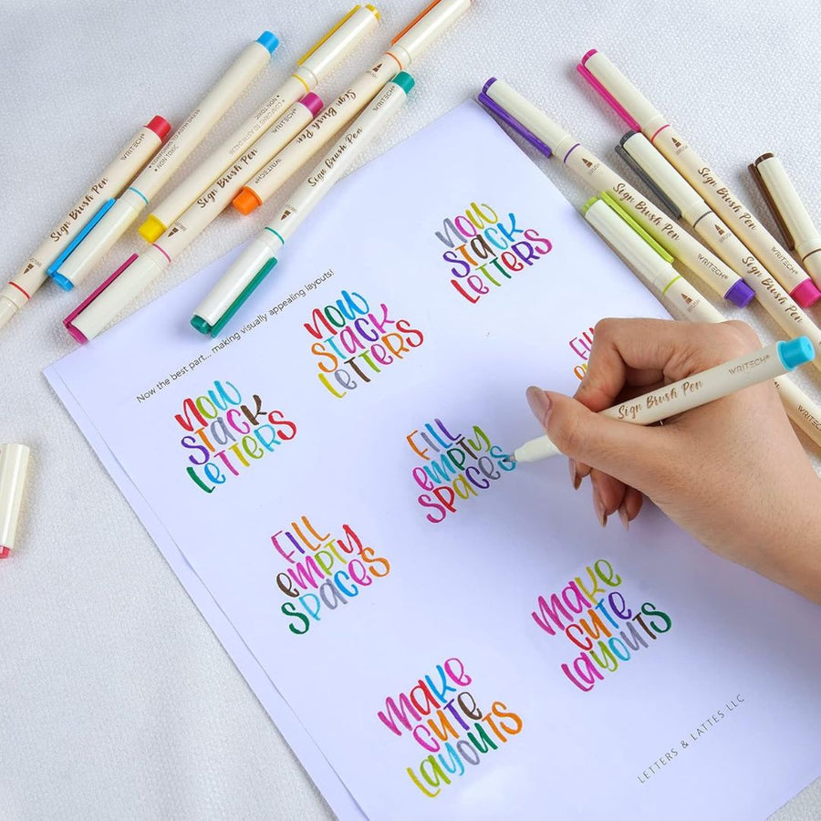 Writech Sign Brush Pens Sets of 6 - Natural - Writech
