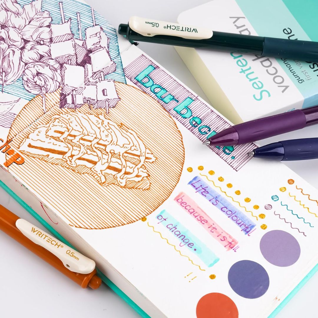 Writech Vintage Colour Gel Pens - Set 4 - Writech