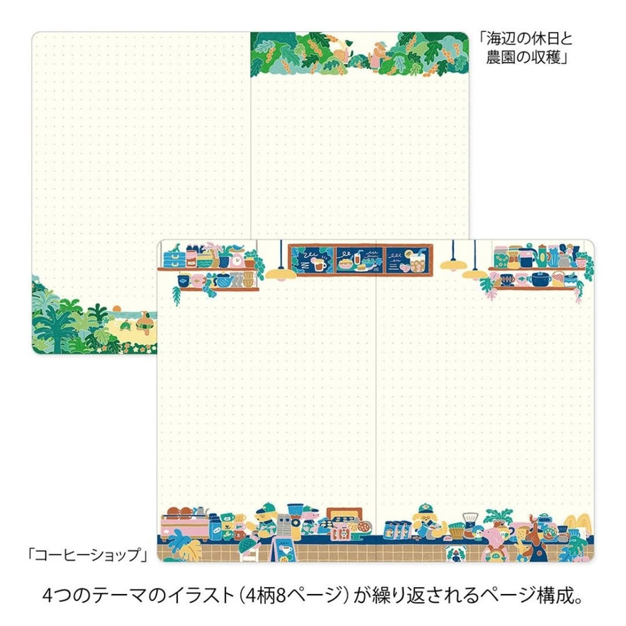 Yuru Log Notebook B6 - Coffee Shop - Midori