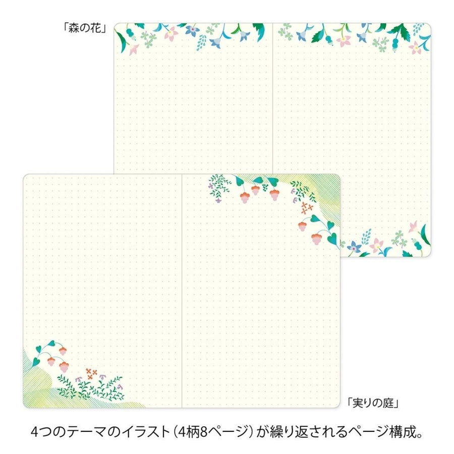 Yuru Log Notebook B6 - Floral - Midori