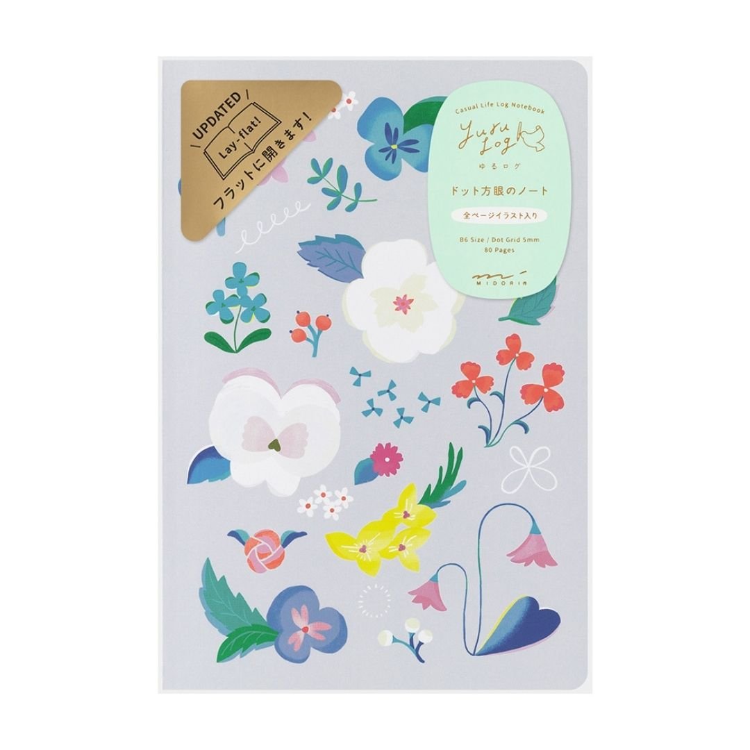 Yuru Log Notebook B6 - Floral - Midori