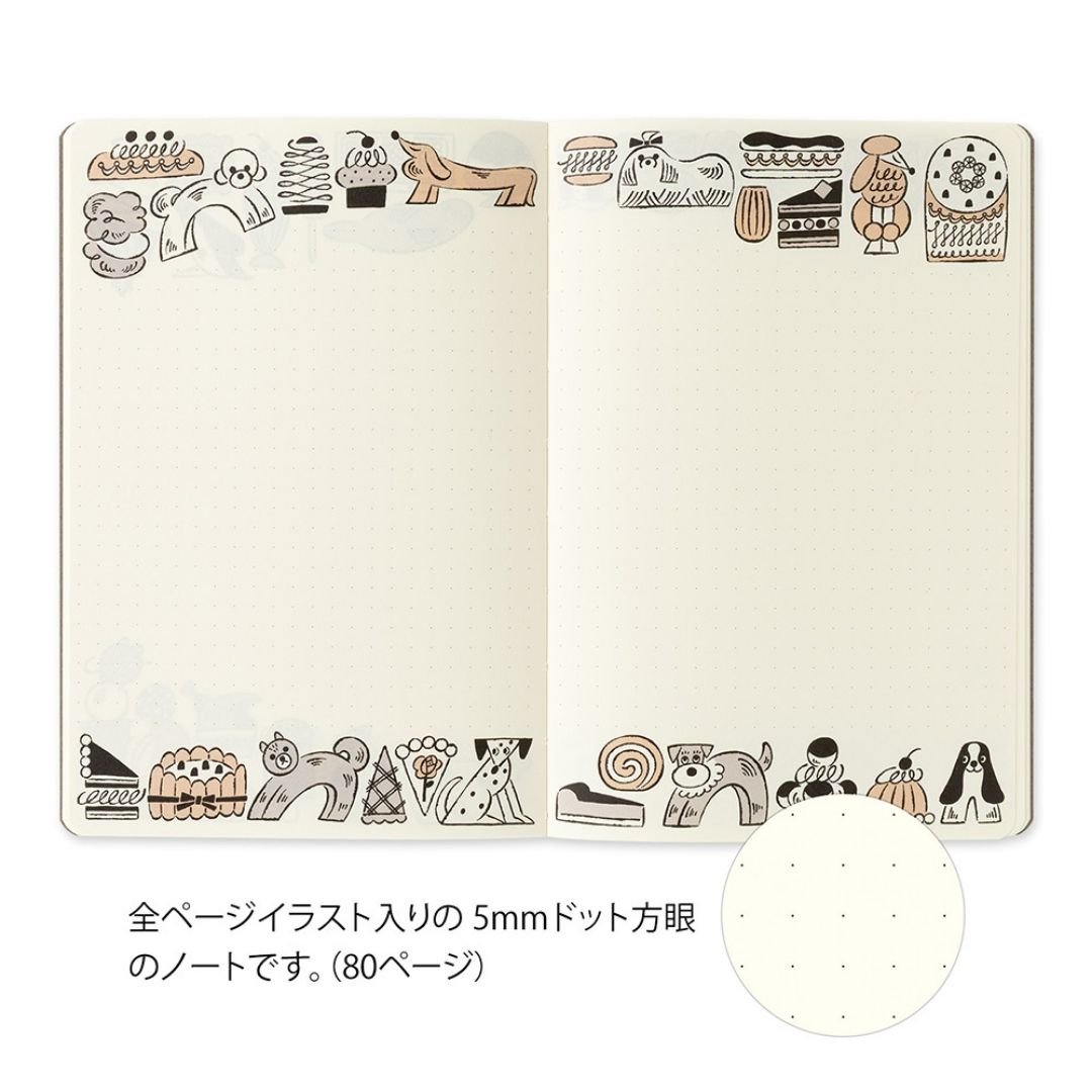Yuru Log Notebook B6 - Sweets & Animals - Midori