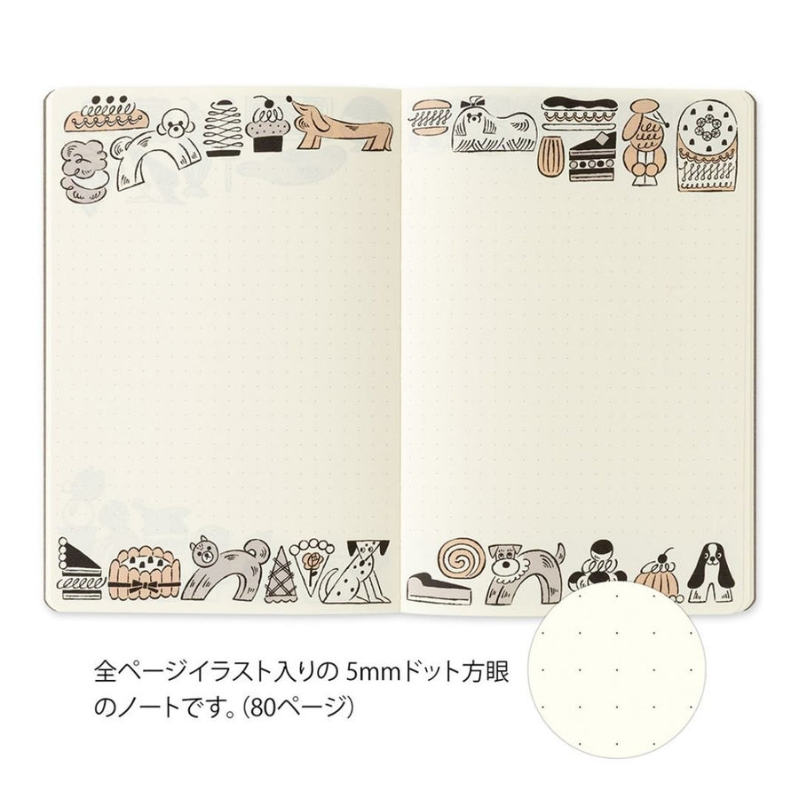 Yuru Log Notebook B6 - Sweets & Animals - Midori