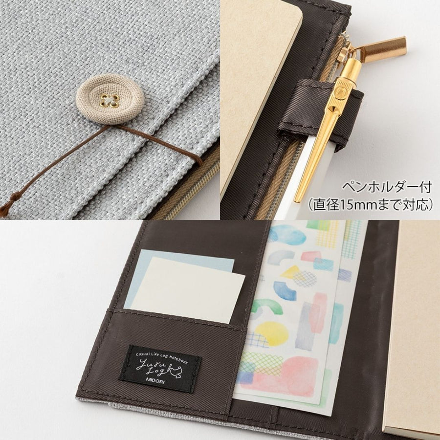 Yuru Log Notebook Cloth Cover B6 Grey - 
