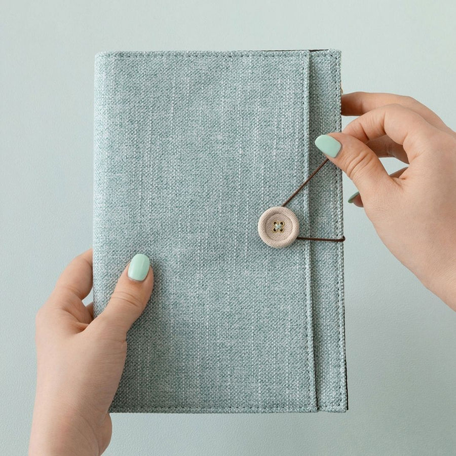 Yuru Log Notebook Cloth Cover B6 Light Blue - Under the Rowan Trees