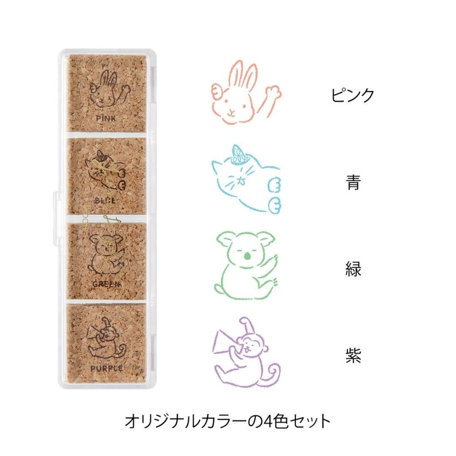 Yuru Log Pre - Inked Stamps - Animal Poses