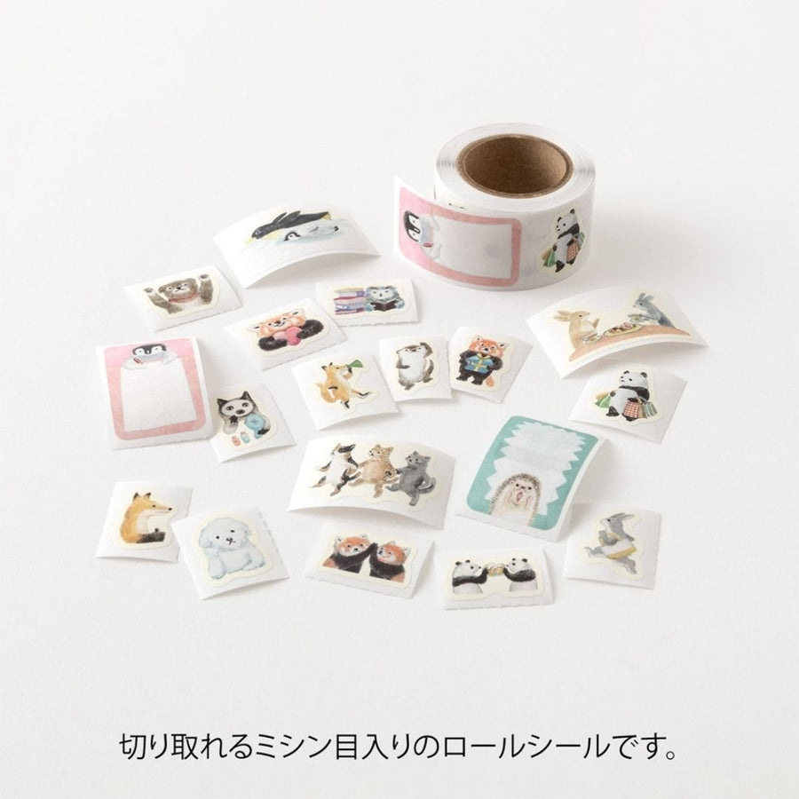 Yuru Log Roll Stickers - Animal Emotions - Midori
