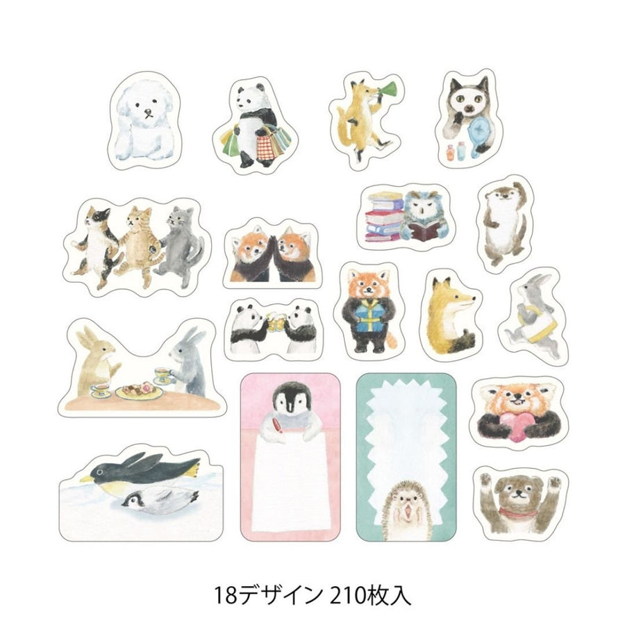 Yuru Log Roll Stickers - Animal Emotions - Midori
