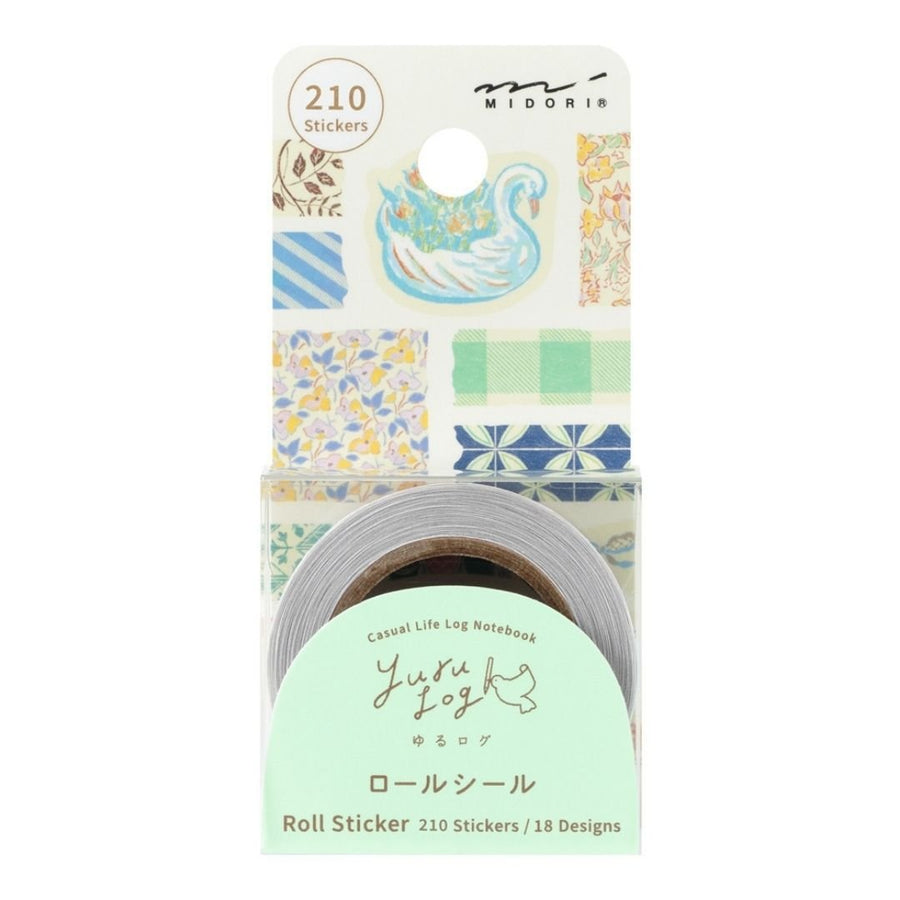 Yuru Log Roll Stickers - Antique - Midori