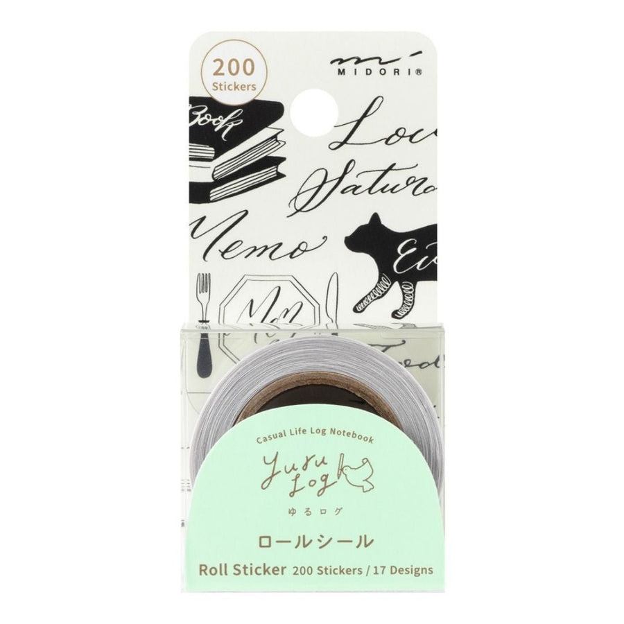 Yuru Log Roll Stickers - Calligraphy - Midori
