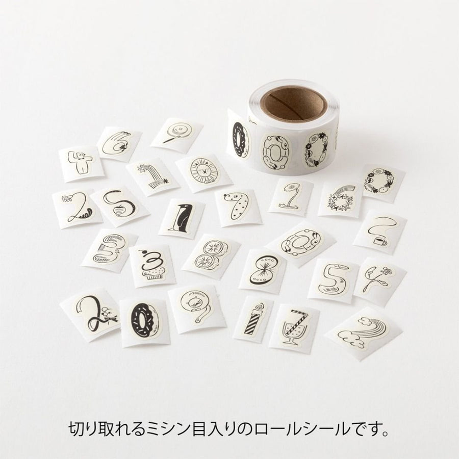 Yuru Log Roll Stickers - Numbers - Midori