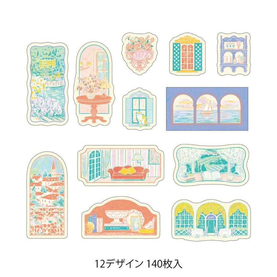 Yuru Log Roll Stickers - Window Views - Midori