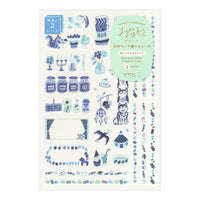 Yuru Log Sticker Sheets x2 - Blue Nordic