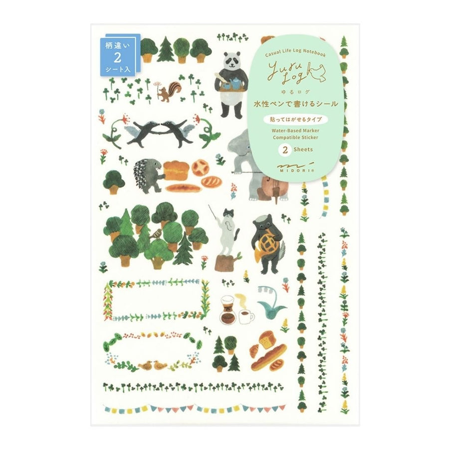 Yuru Log Sticker Sheets x2 - Forest Animal