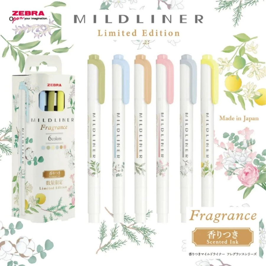 Zebra Mildliner Fragrance Duo-Tip Pens - Set of 6 - Zebra