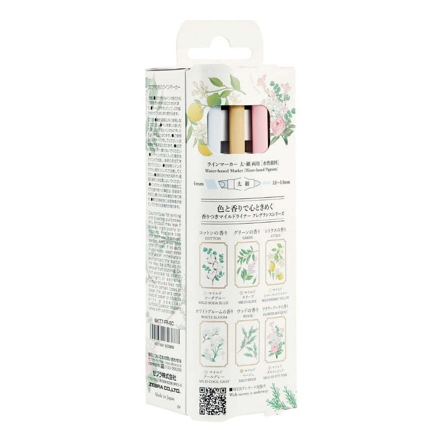 Zebra Mildliner Fragrance Duo-Tip Pens - Set of 6 - Zebra