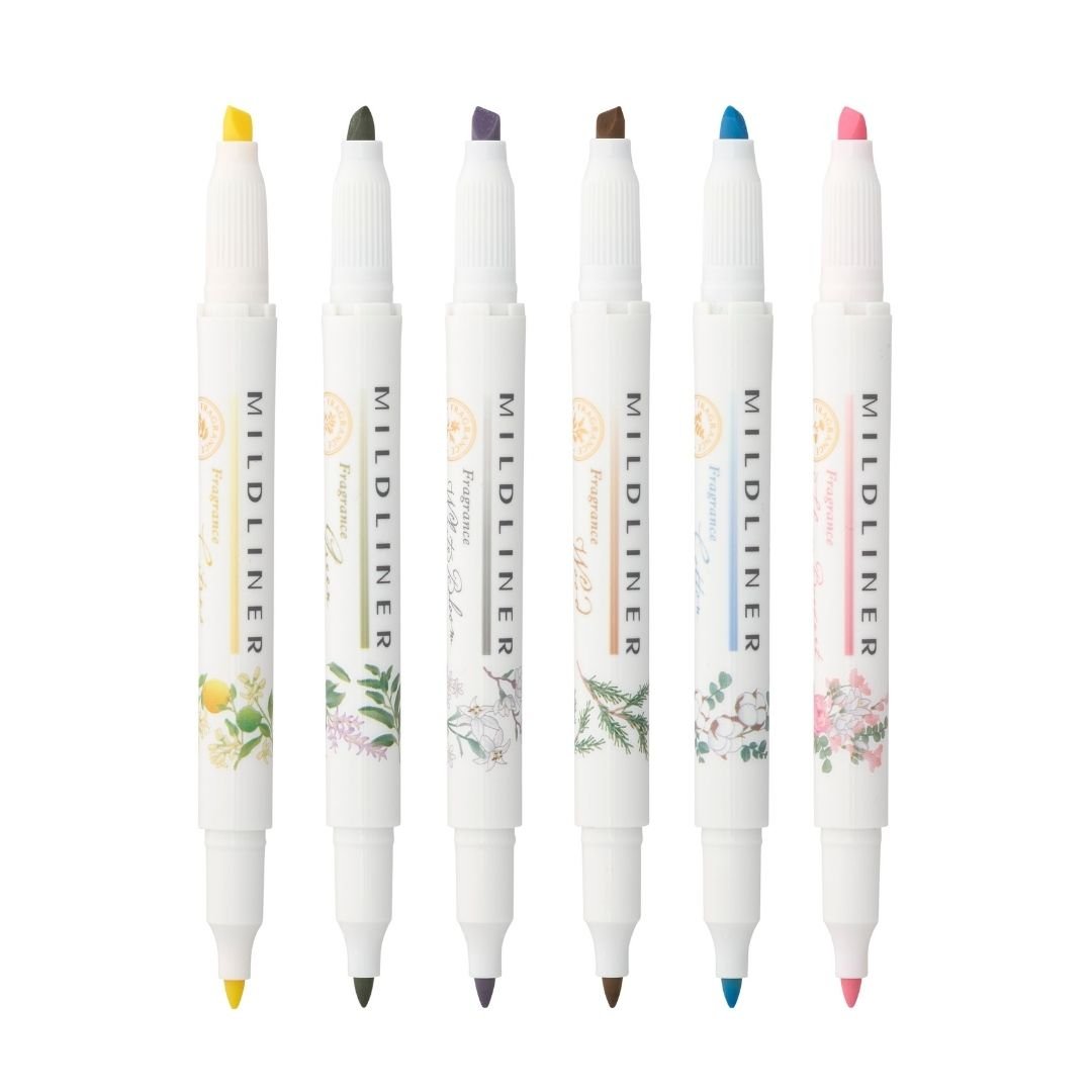 Zebra Mildliner Fragrance Duo-Tip Pens - Set of 6 - Zebra