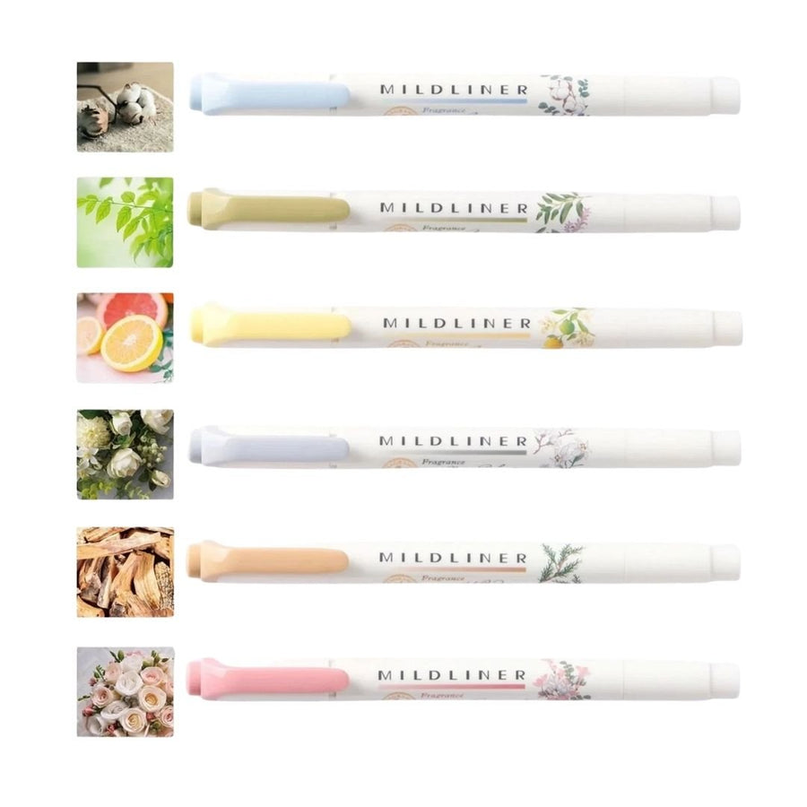 Zebra Mildliner Fragrance Duo-Tip Pens - Set of 6 - Zebra