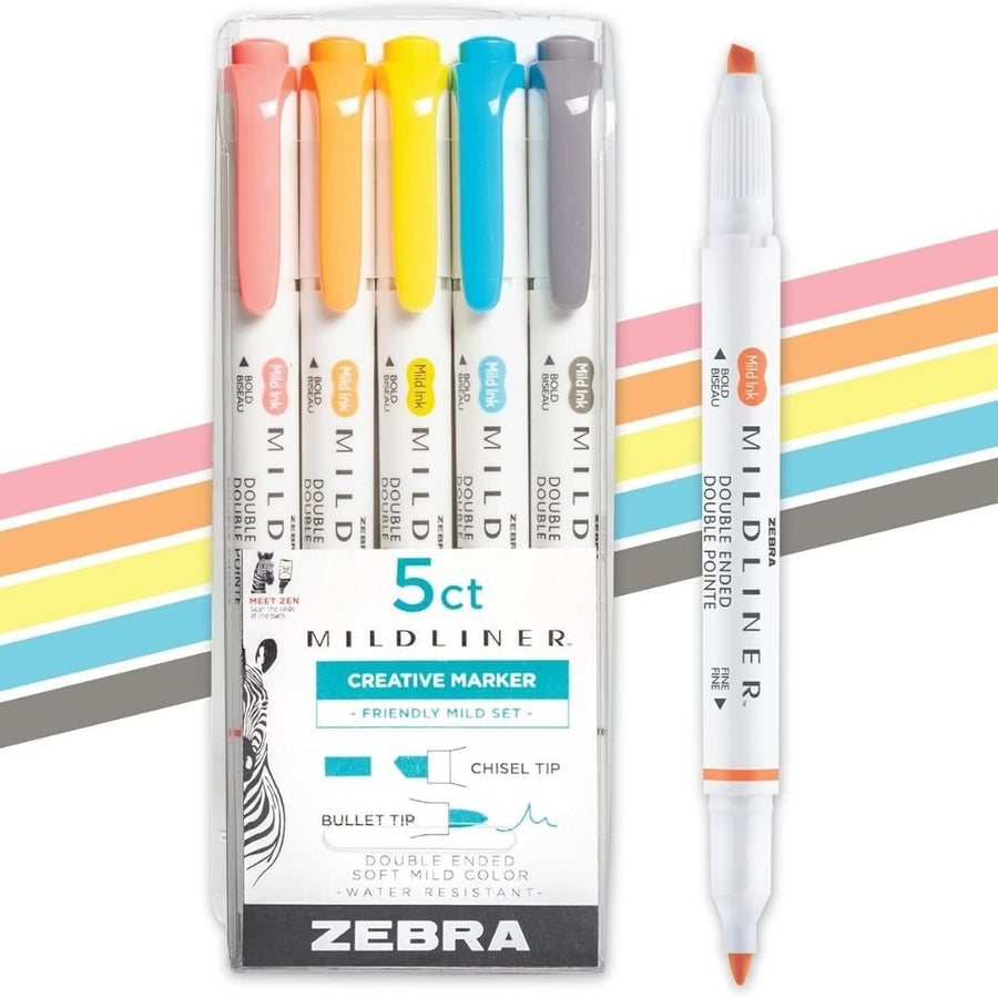 Zebra Mildliner Friendly Mild Set 5 Pack - Zebra