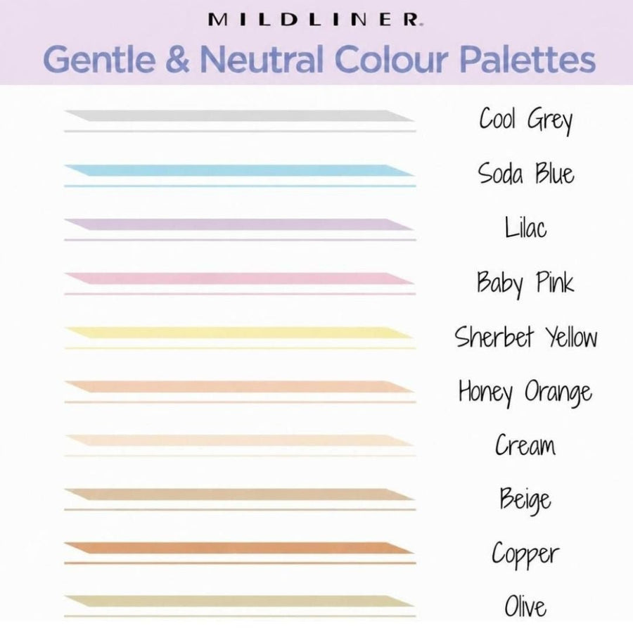 Zebra Mildliner Gentle and Neutral Set 10 Pack - Zebra