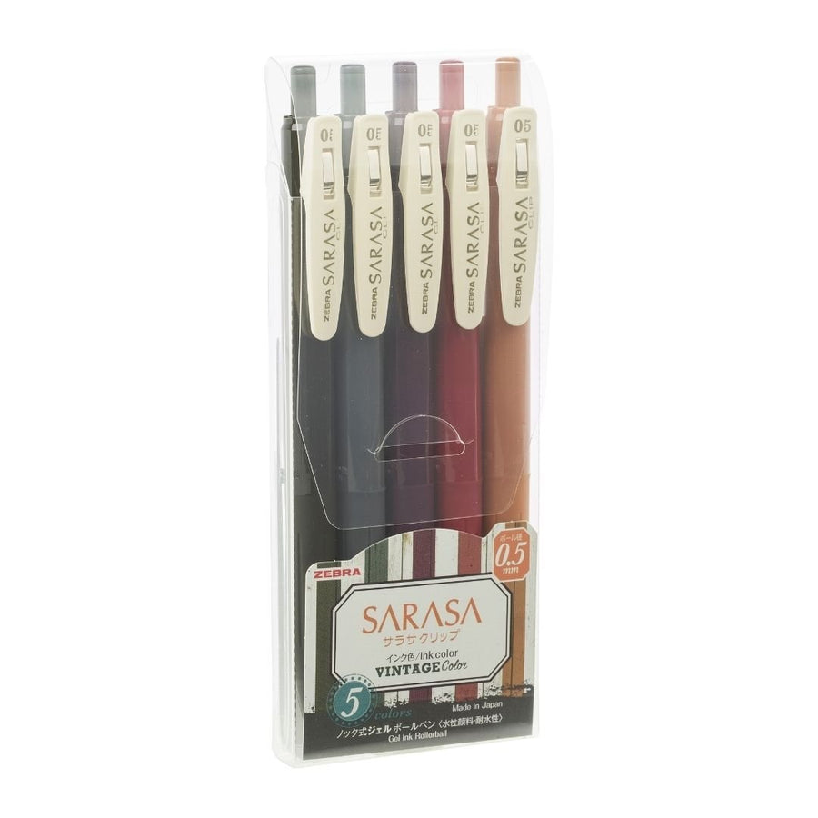Zebra Sarasa Clip 0.5 Gel Pens Vintage Colours - Set 2 - Zebra